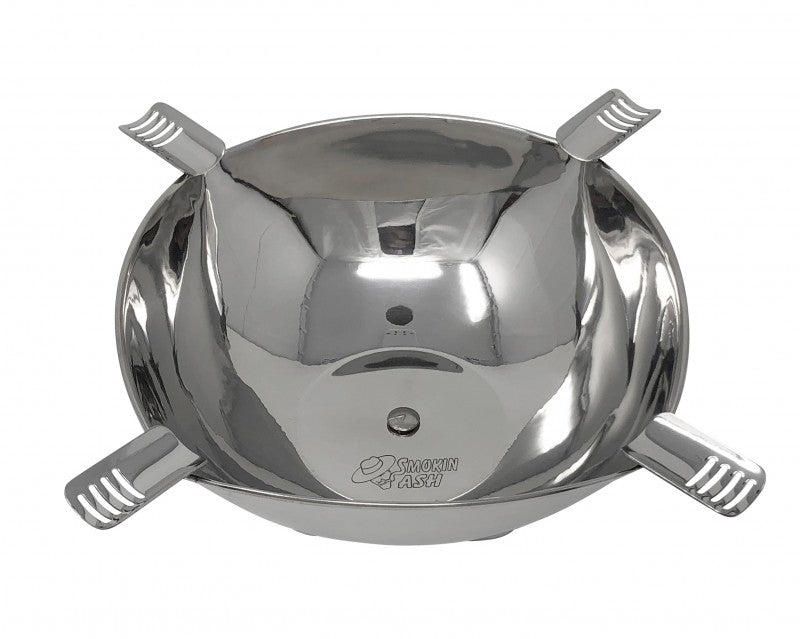Prestige Import Group Quadrangle Stainless Steel Cigar Ashtray Rounded-Square Tabletop