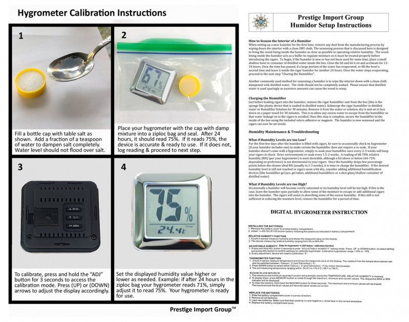 Raven Black Lacquer Humidor 120-Cigar Capacity Digital Hygrometer