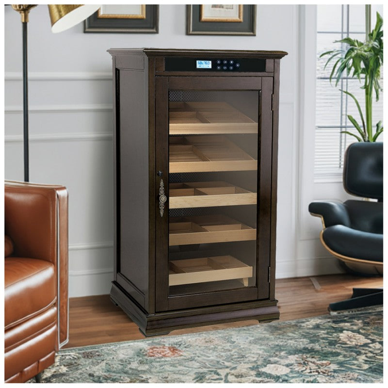 Prestige Import Group Redford Espresso Climate-Controlled Cabinet Humidor
