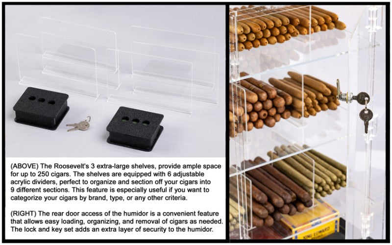 Prestige Import Group Roosevelt Acrylic Counter Humidor 250-Cigar Display