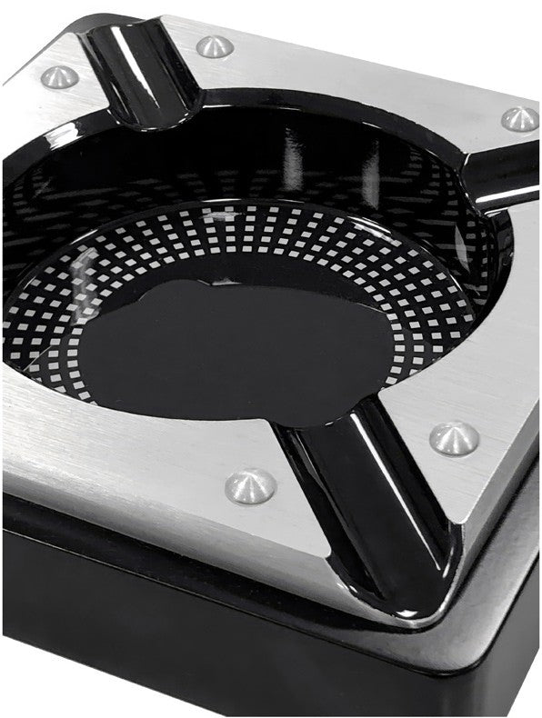 Prestige Import Group Saint Lucia 4-Cigar Black Metal Ashtray