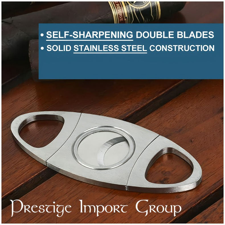 Prestige Import Group Stainless Steel Guillotine Cigar Cutter Display Box