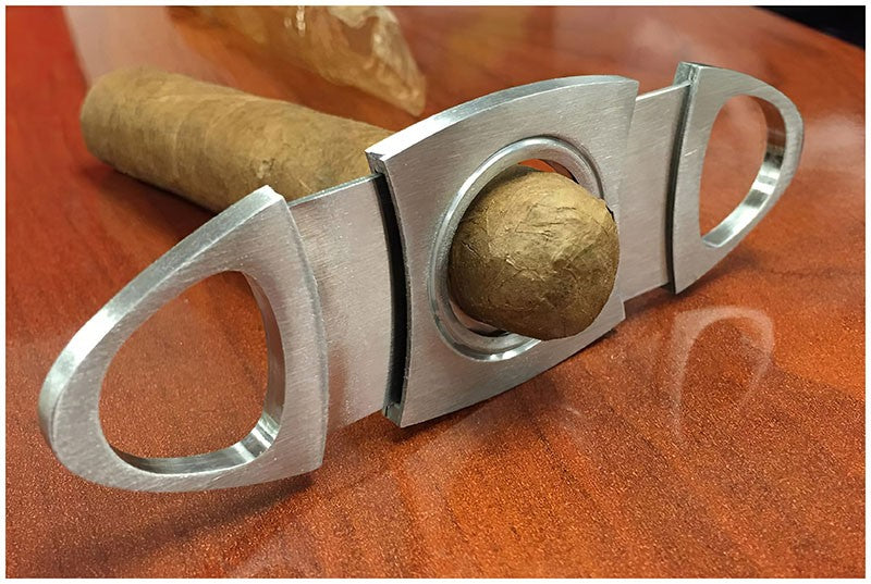 Prestige Import Group Stainless Steel Guillotine Cigar Cutter Display Box