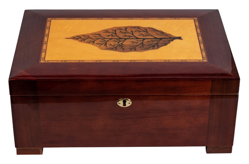 Stetson 150-Cigar Desktop Humidor Dark Burl High-Gloss Inlay