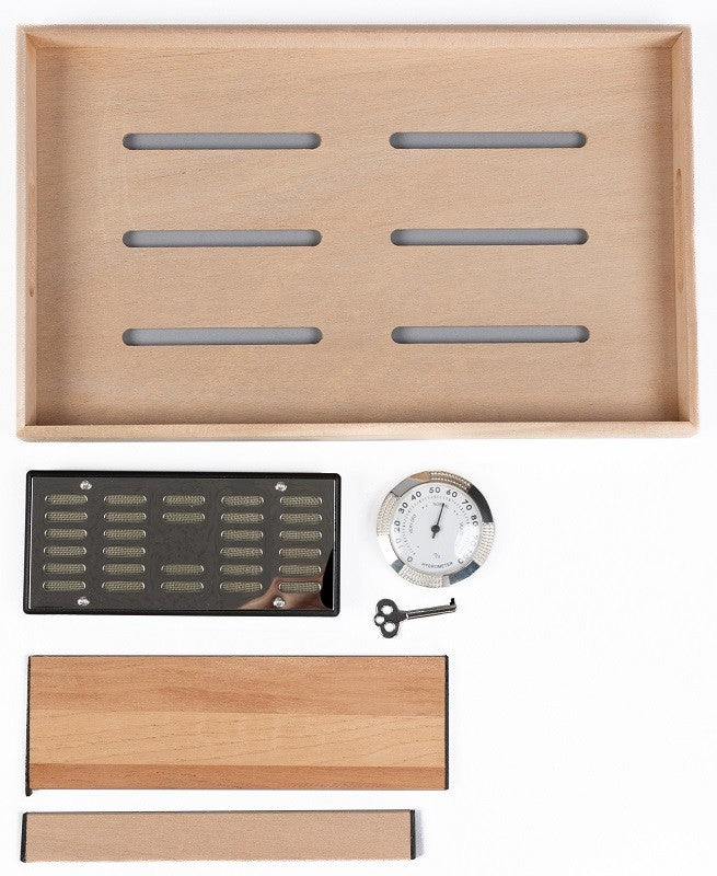 Princeton Bubinga Lacquered Desktop Humidor 130-Cigar Spanish Cedar Lined