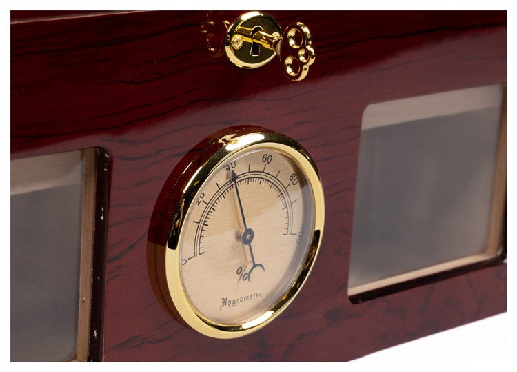 Valencia 120‑Count Desktop Humidor Cherry Lacquer Spanish Cedar