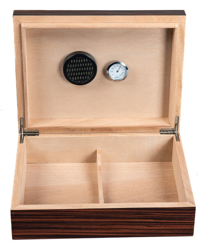 Vizcaya Ebony Spanish Cedar Desktop Humidor with Hygrometer