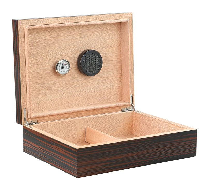 Vizcaya Ebony Spanish Cedar Desktop Humidor with Hygrometer