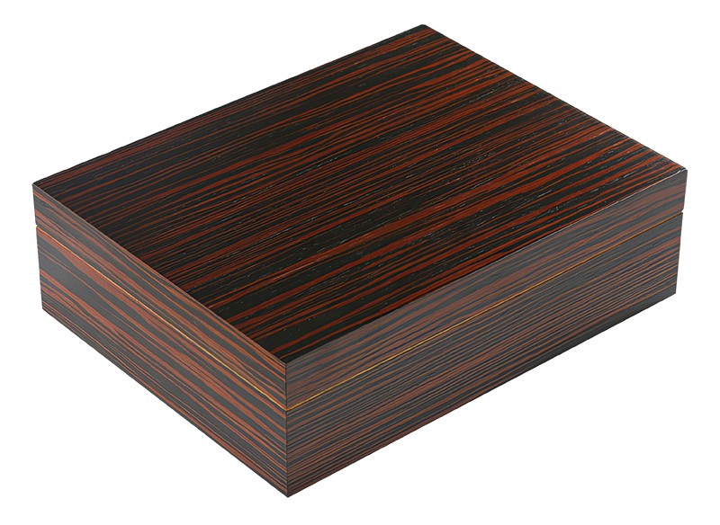 Vizcaya Ebony Spanish Cedar Desktop Humidor with Hygrometer