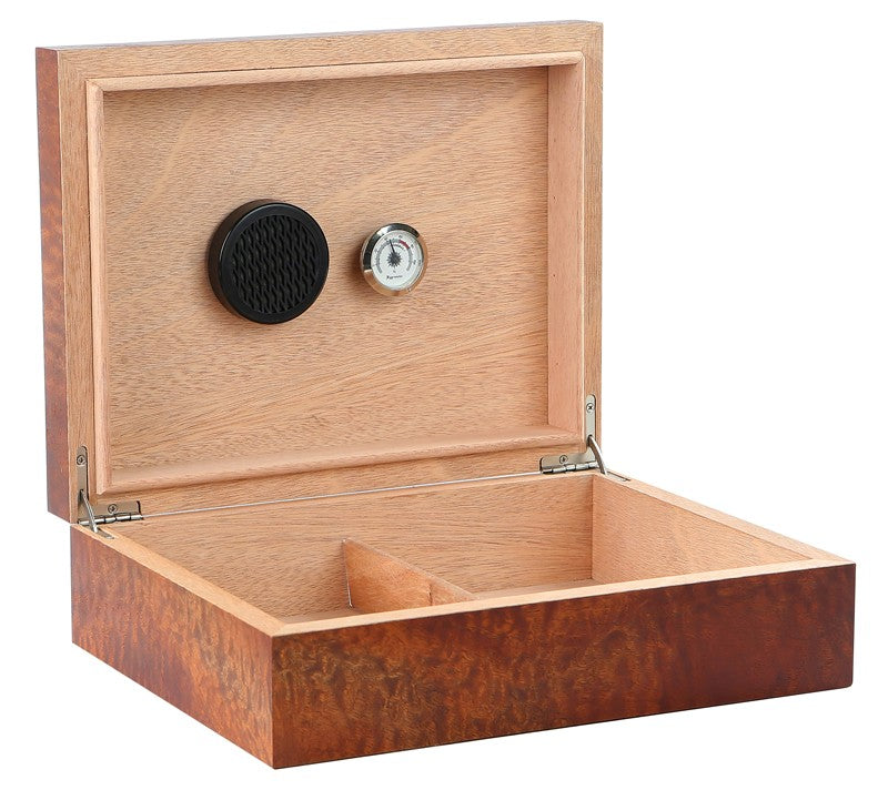 Vizcaya Makore Pommele Spanish Cedar Lined Desktop Humidor with Hygrometer