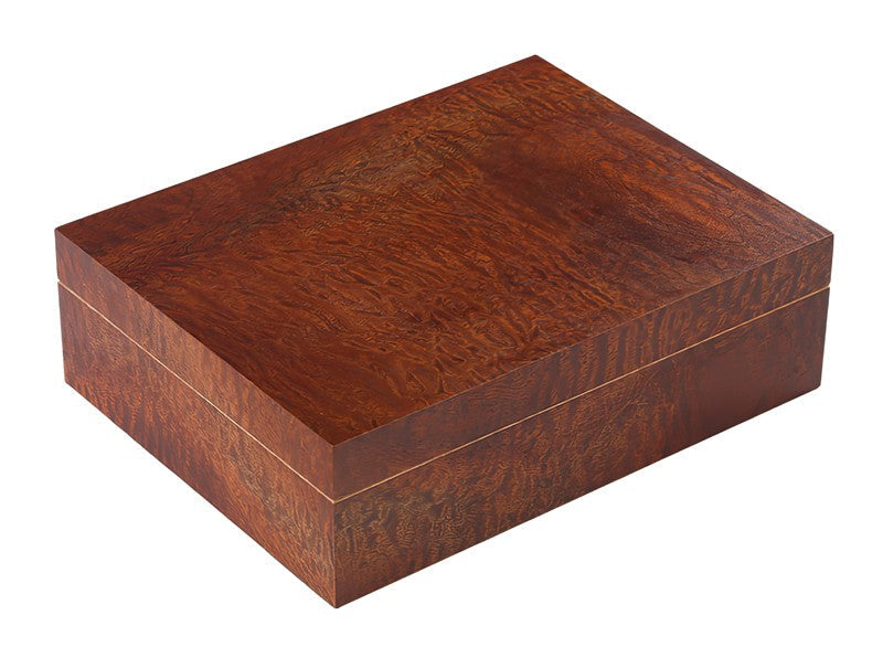 Vizcaya Makore Pommele Spanish Cedar Lined Desktop Humidor with Hygrometer