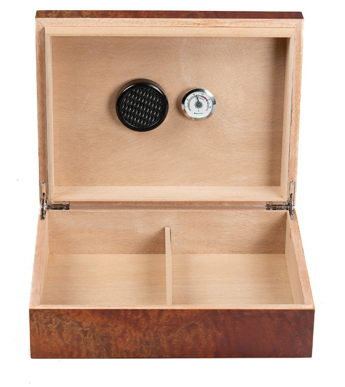 Vizcaya Makore Pommele Spanish Cedar Lined Desktop Humidor with Hygrometer