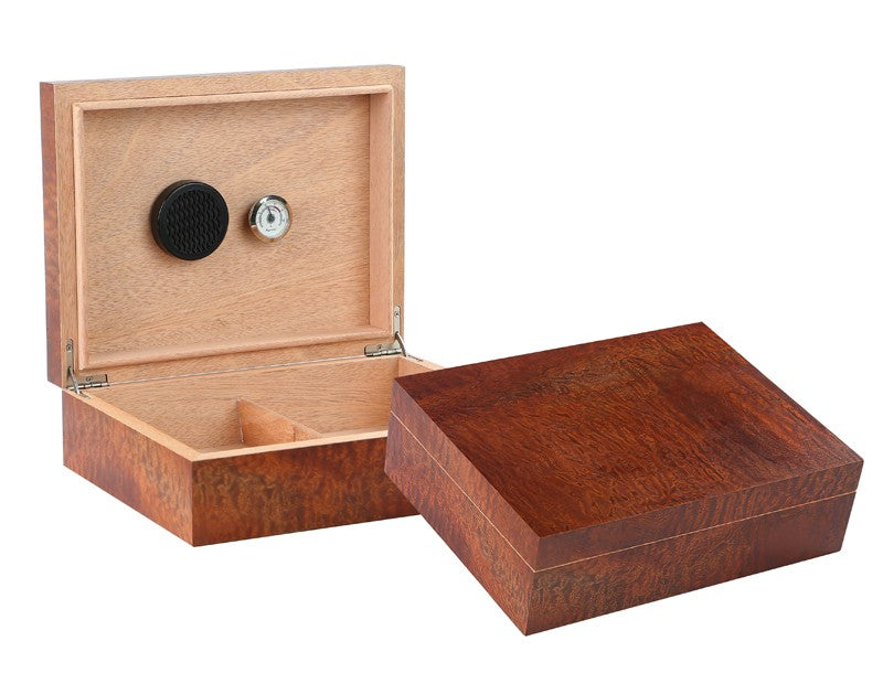Vizcaya Makore Pommele Spanish Cedar Lined Desktop Humidor with Hygrometer