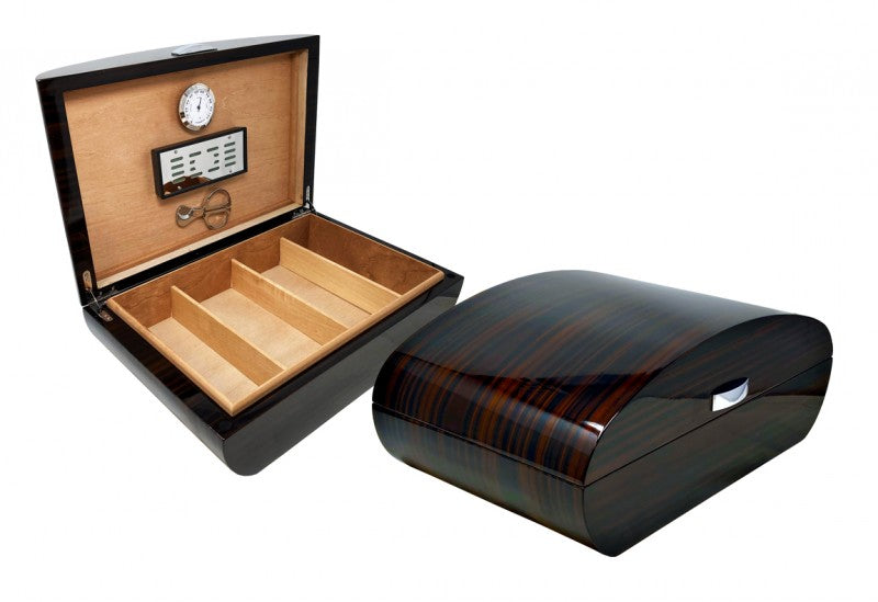 Prestige Import Group Waldorf Desktop Humidor Ebony Spanish Cedar Lined