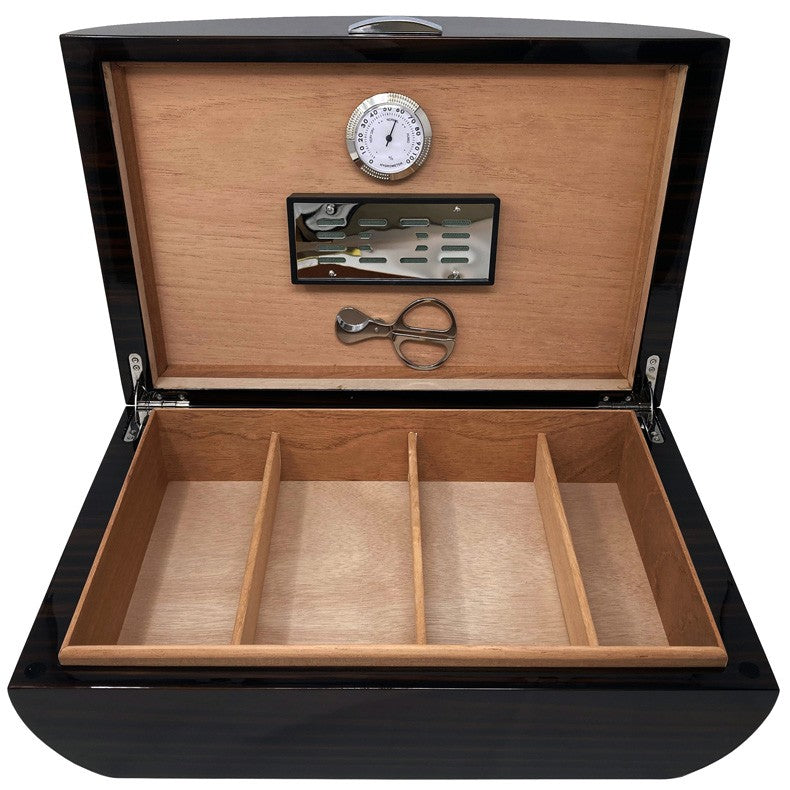 Prestige Import Group Waldorf Desktop Humidor Ebony Spanish Cedar Lined