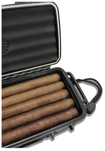 Waterproof Travel Humidor Case for 5 Cigars with ABS Shell