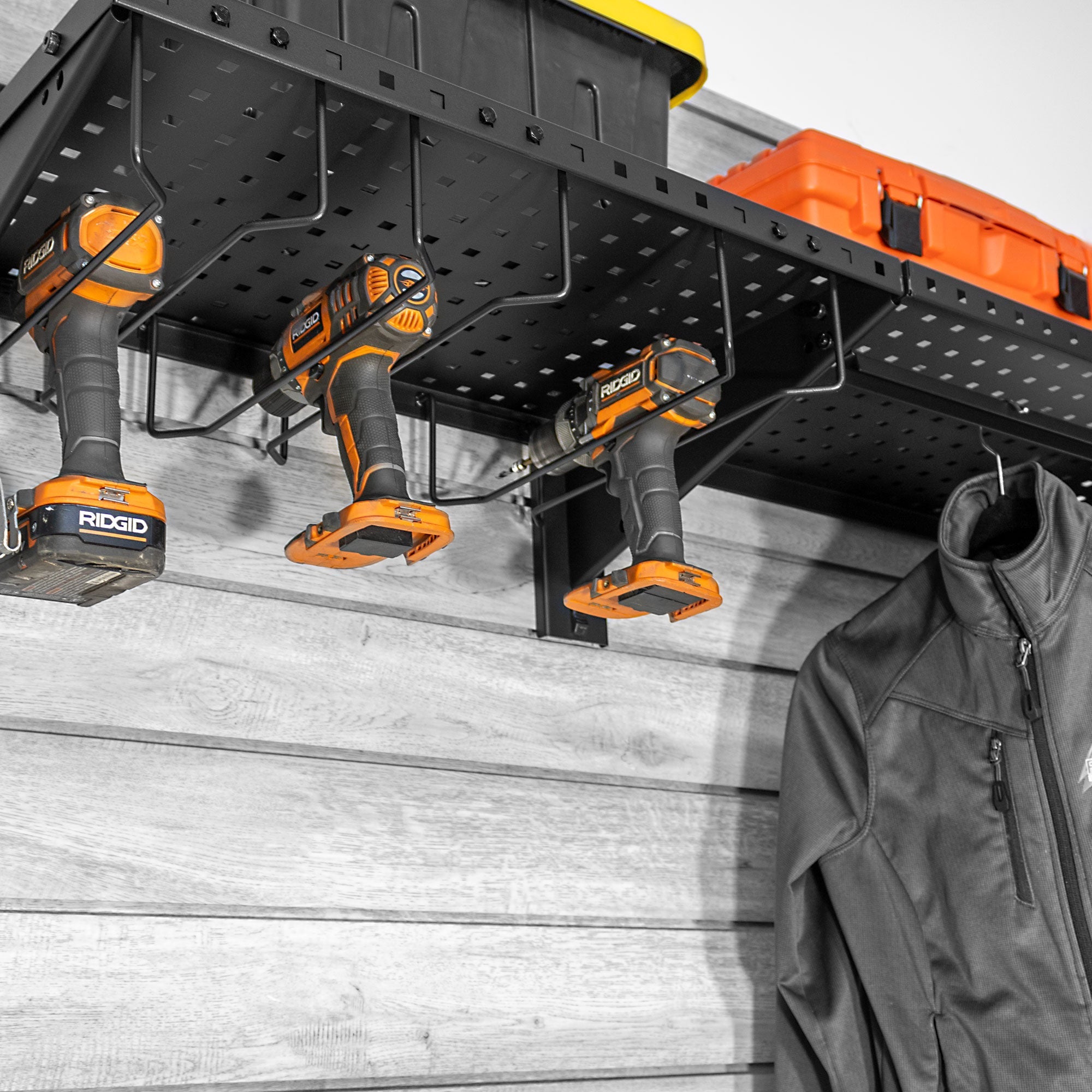 Proslat Black 48in Metal Shelf with Rod & Tool Holders