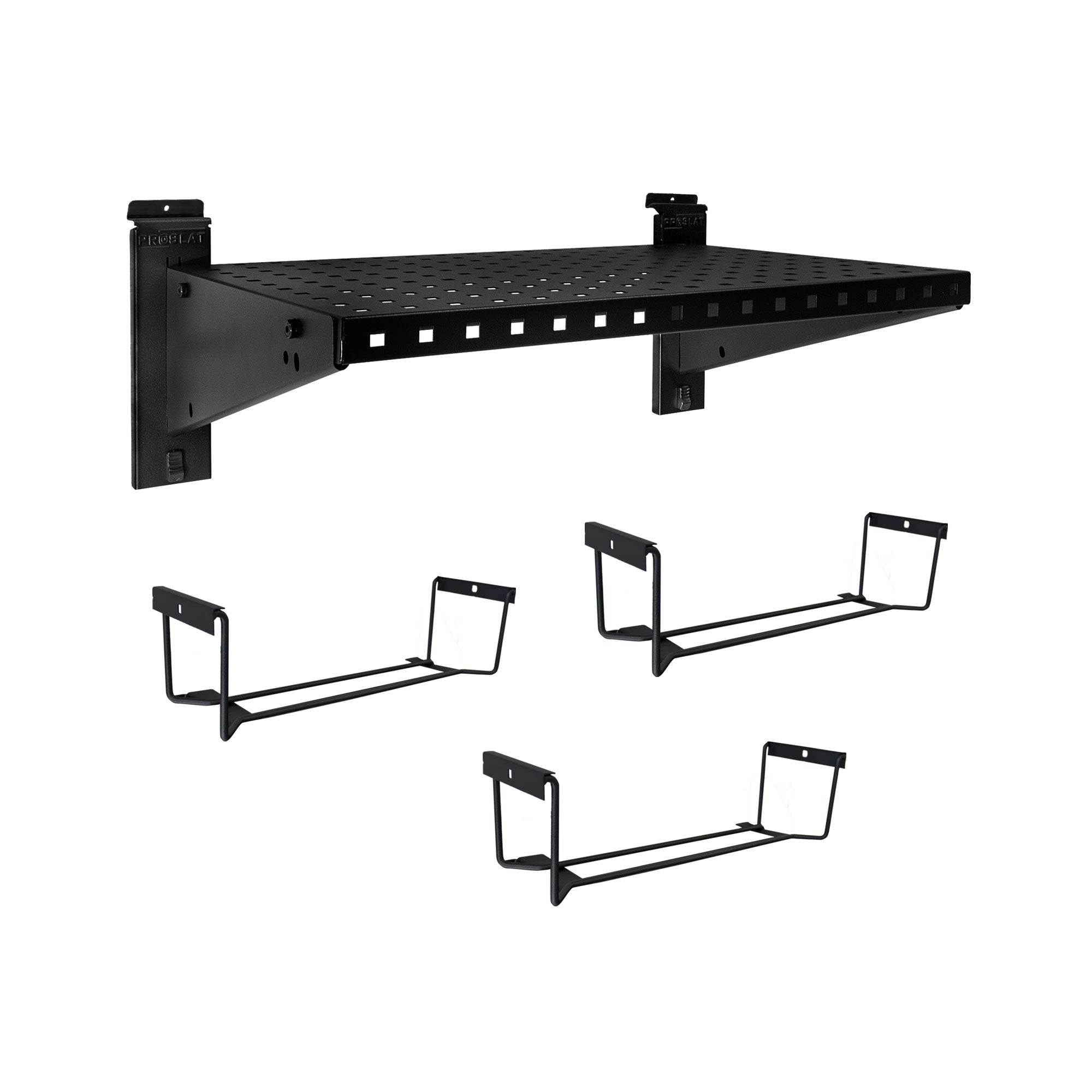 Proslat STEALTH 24 in Black Metal Shelf with Tool Holders