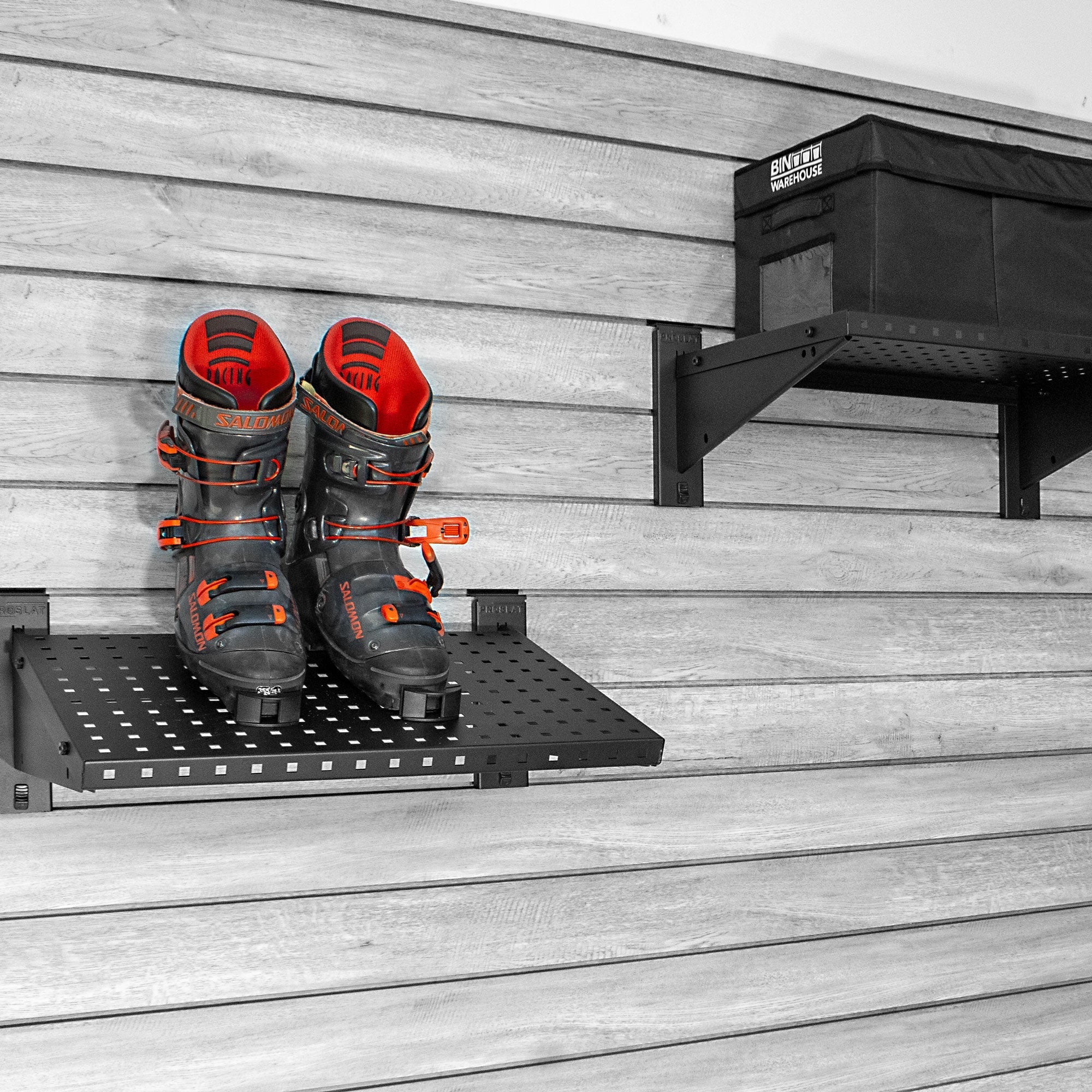 Proslat Stealth 24 in Heavy Duty Metal Shelves 2-Pack Black