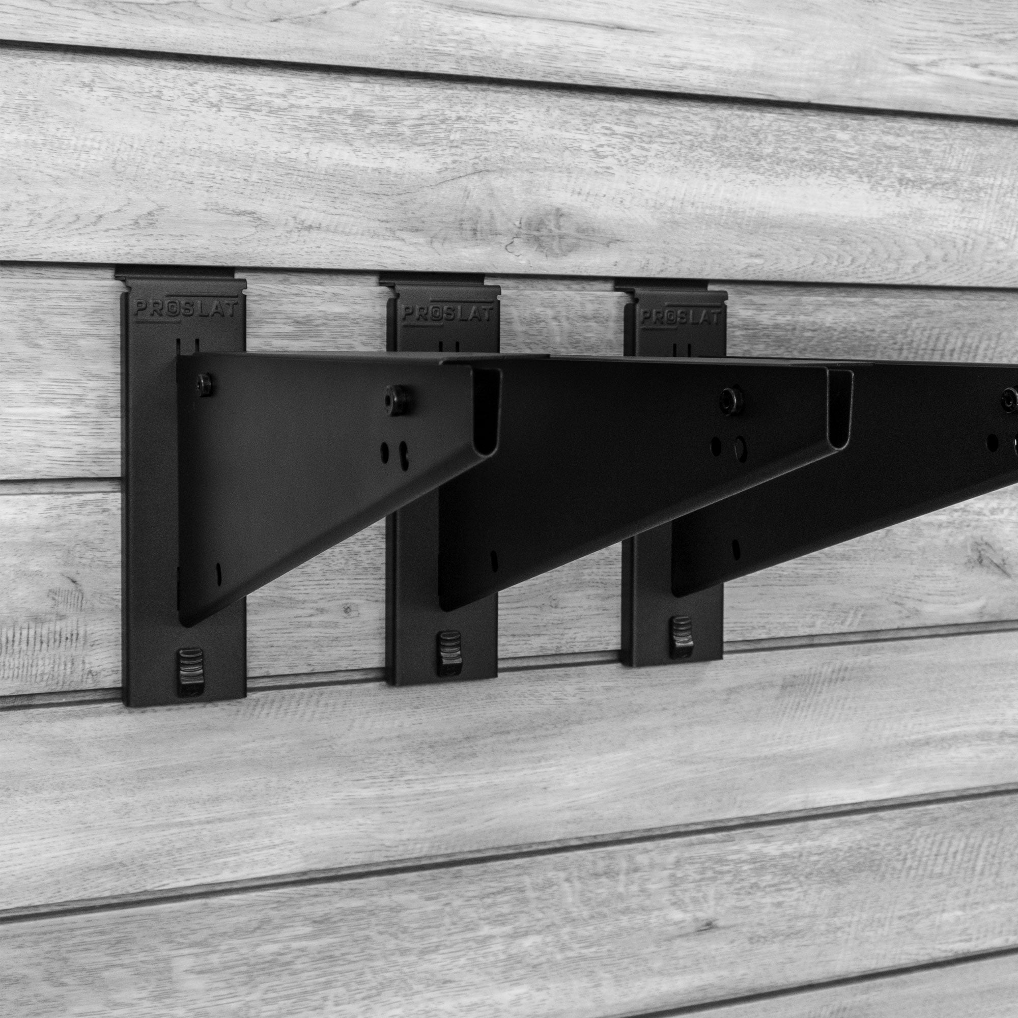 Proslat STEALTH Heavy-Duty 24 in Shelf Brackets 3-Pack Black