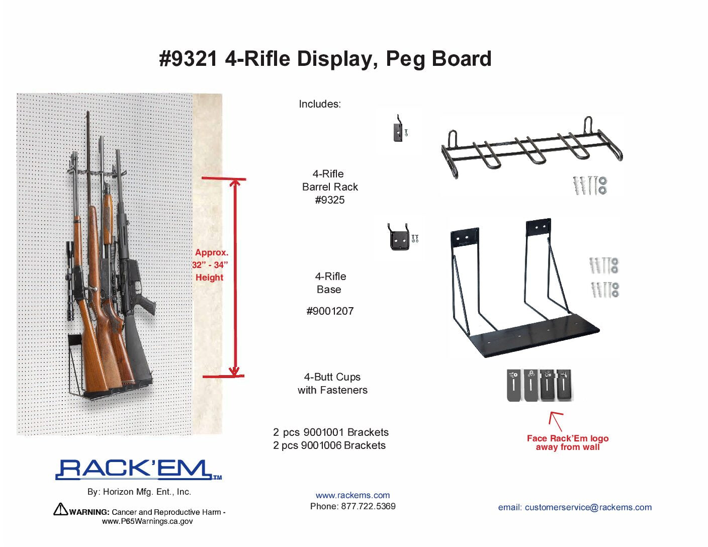 Rackem - 1’ 4 Rifle Wall Display