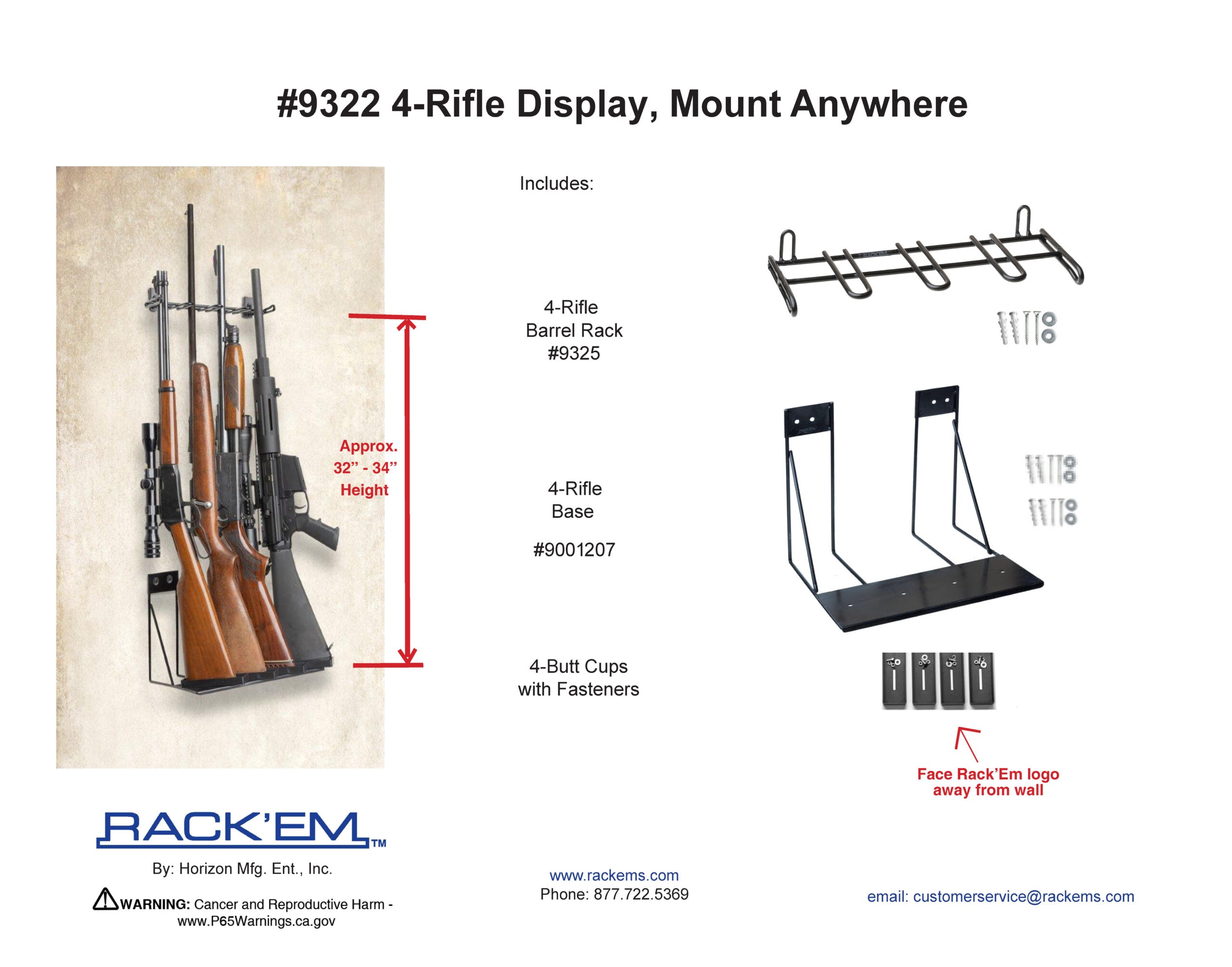 Rackem - 1’ 4 Rifle Wall Display