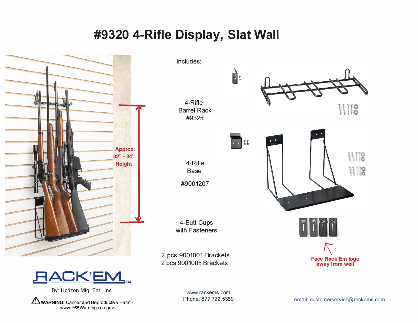 Rackem - 1’ 4 Rifle Wall Display