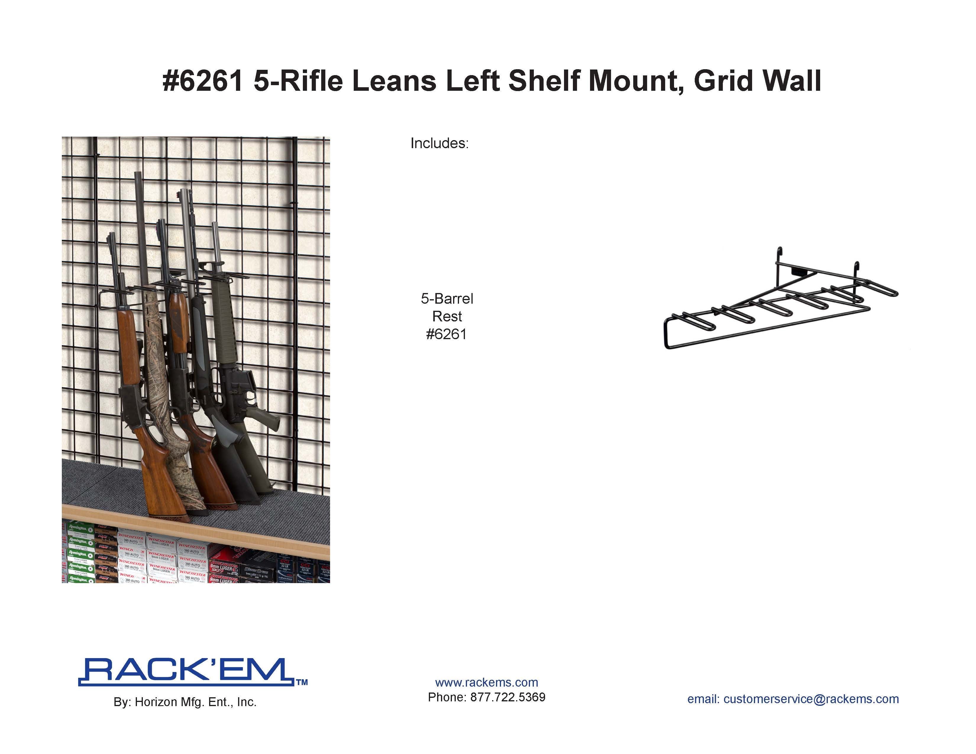 1’ 5 Rifle Leans Left Display Grid Wall (SKU: 6261)