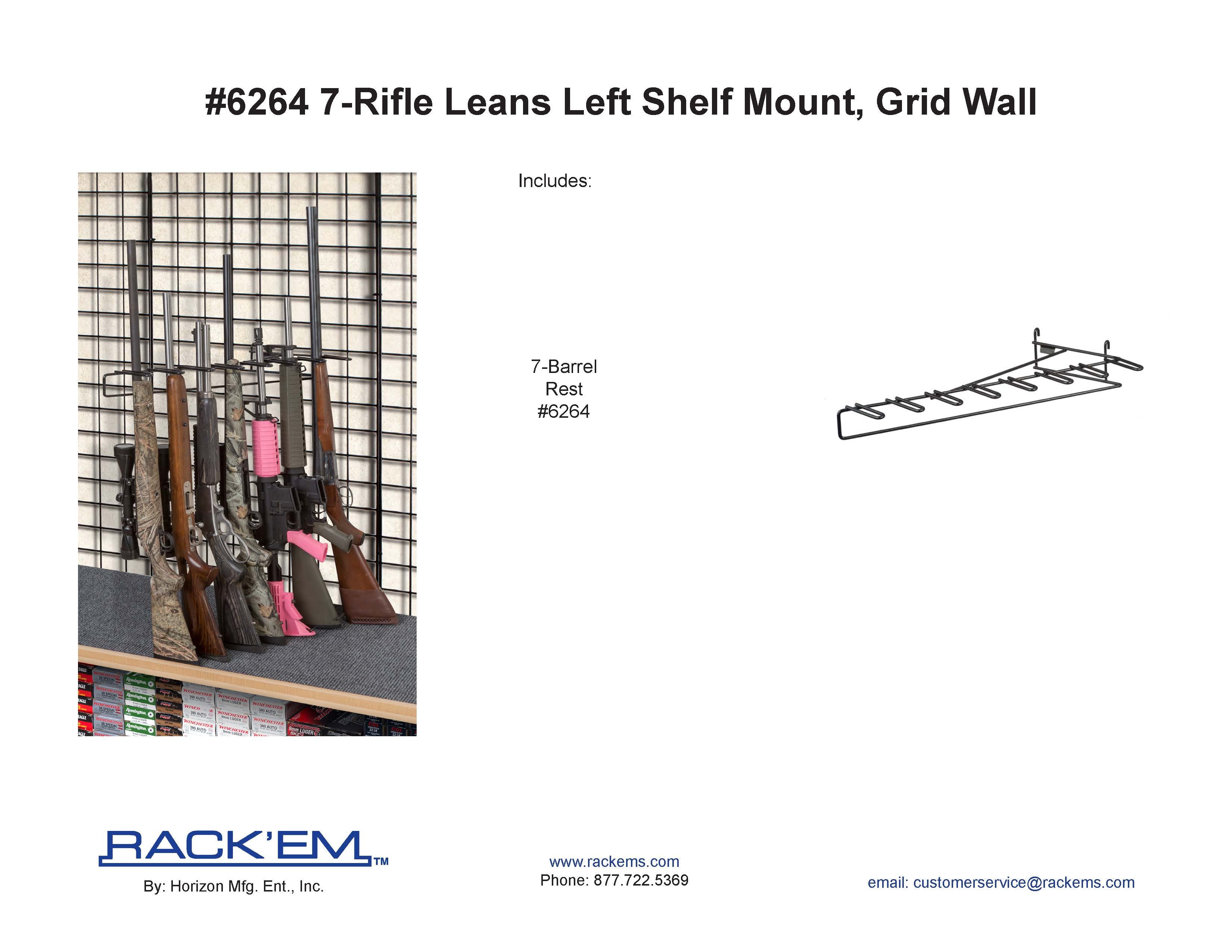 1’ 7 Rifle Leans Left Display Grid Wall (SKU: 6264)