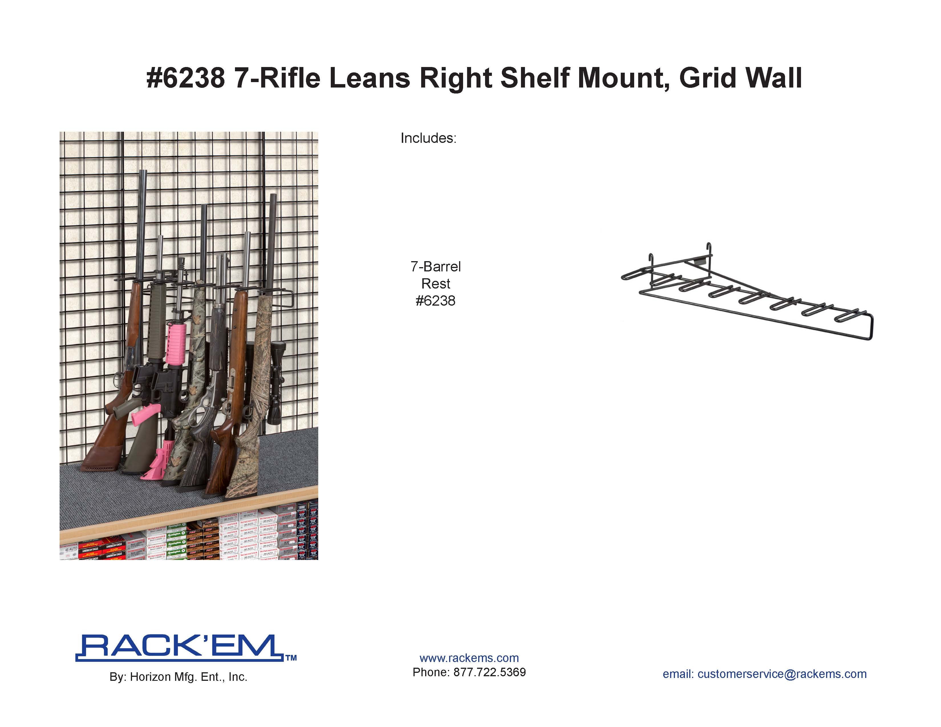 1’ 7 Rifle Leans Right Display Grid Wall (SKU: 6238)