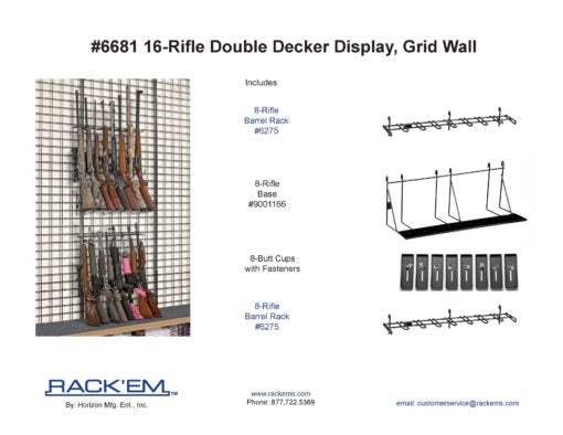 Rackem - 2’ 16 Rifle Double Decker Display Wall