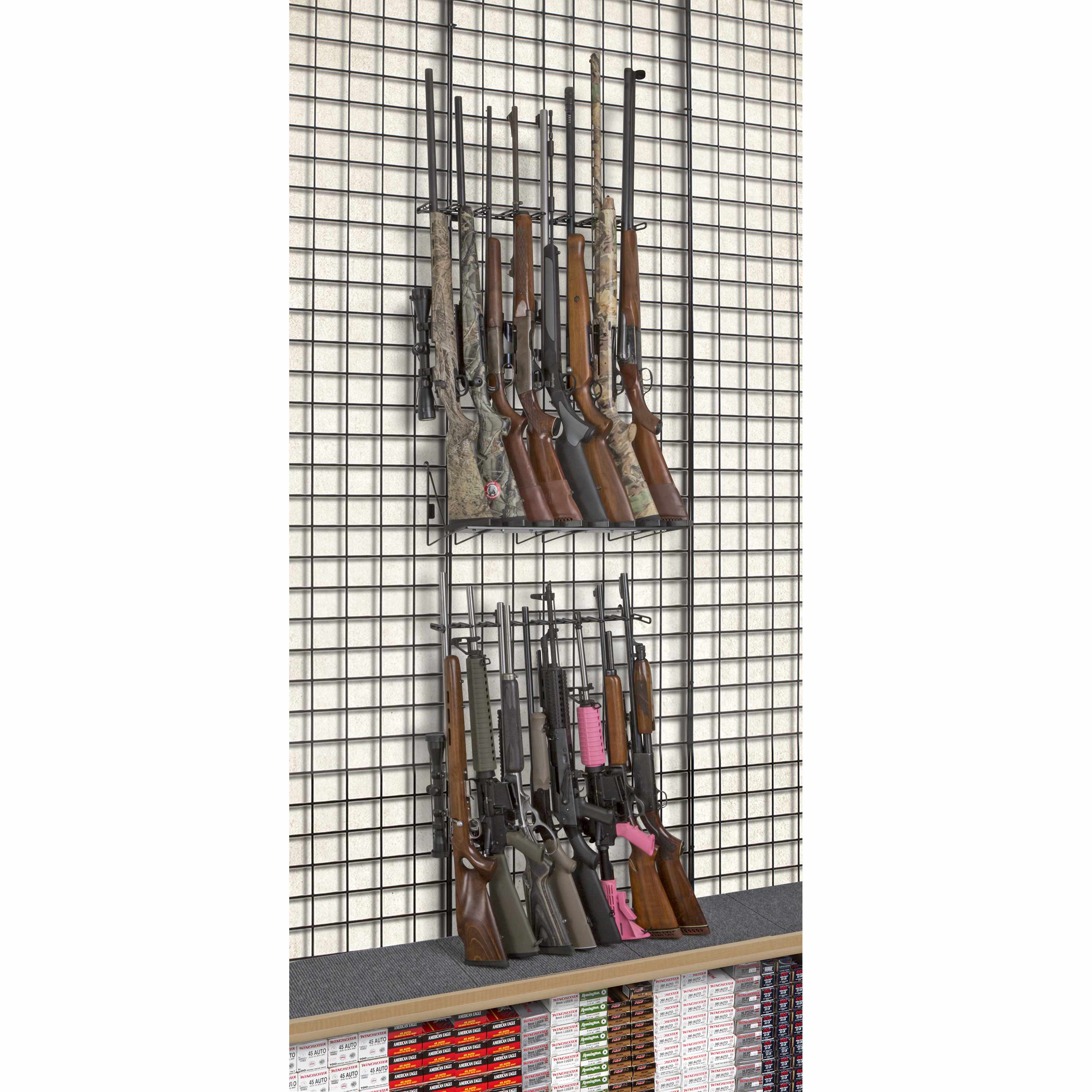 Rackem - 2’ 16 Rifle Double Decker Display Wall - Grid Wall