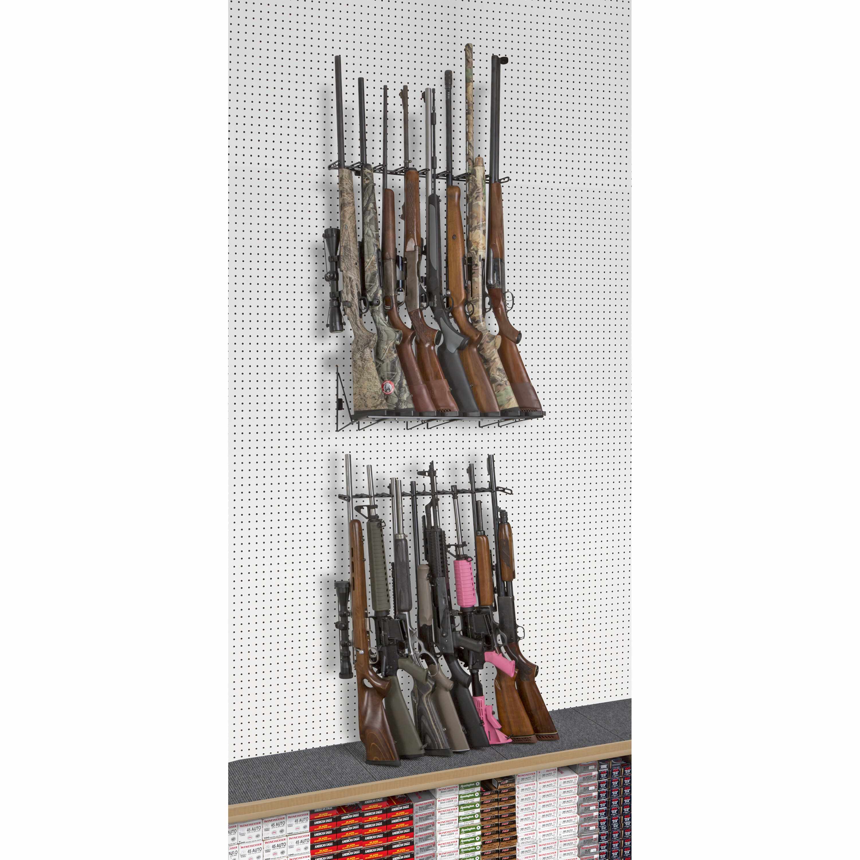 Rackem - 2’ 16 Rifle Double Decker Display Wall - Peg Board