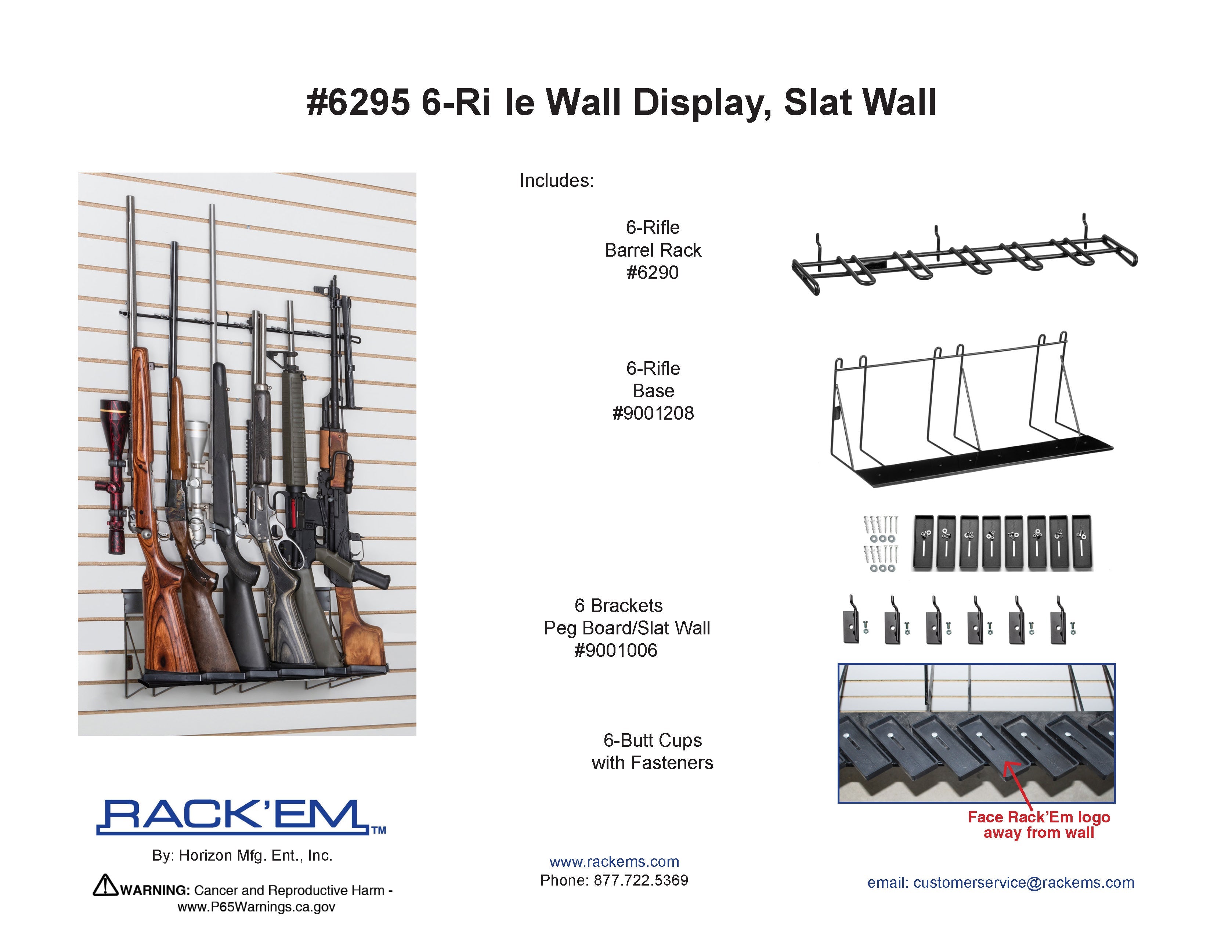 Rackem - 2’ 6 Rifle Wall Display Peg Board