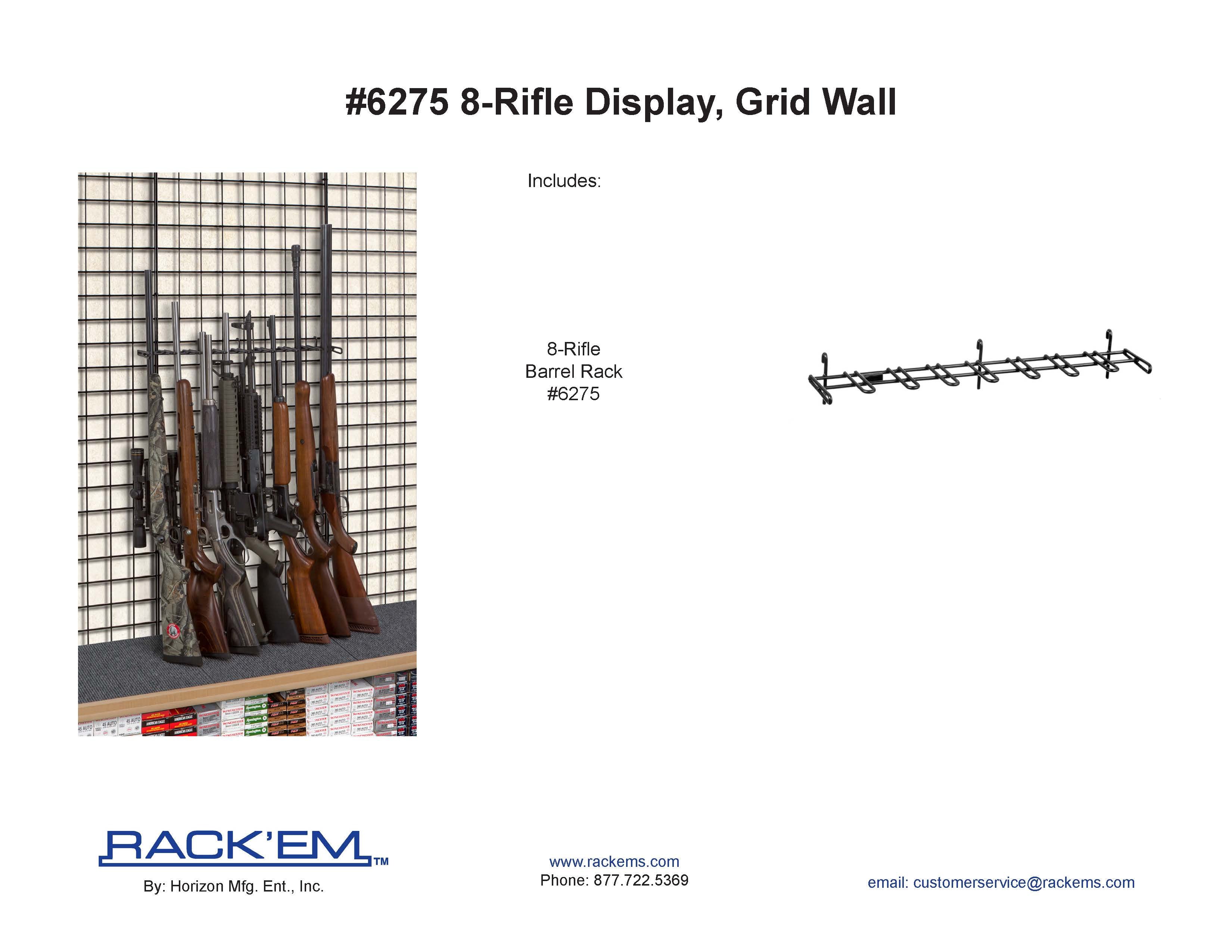 2’ 8 Rifle Grid Wall Display (SKU: 6275)