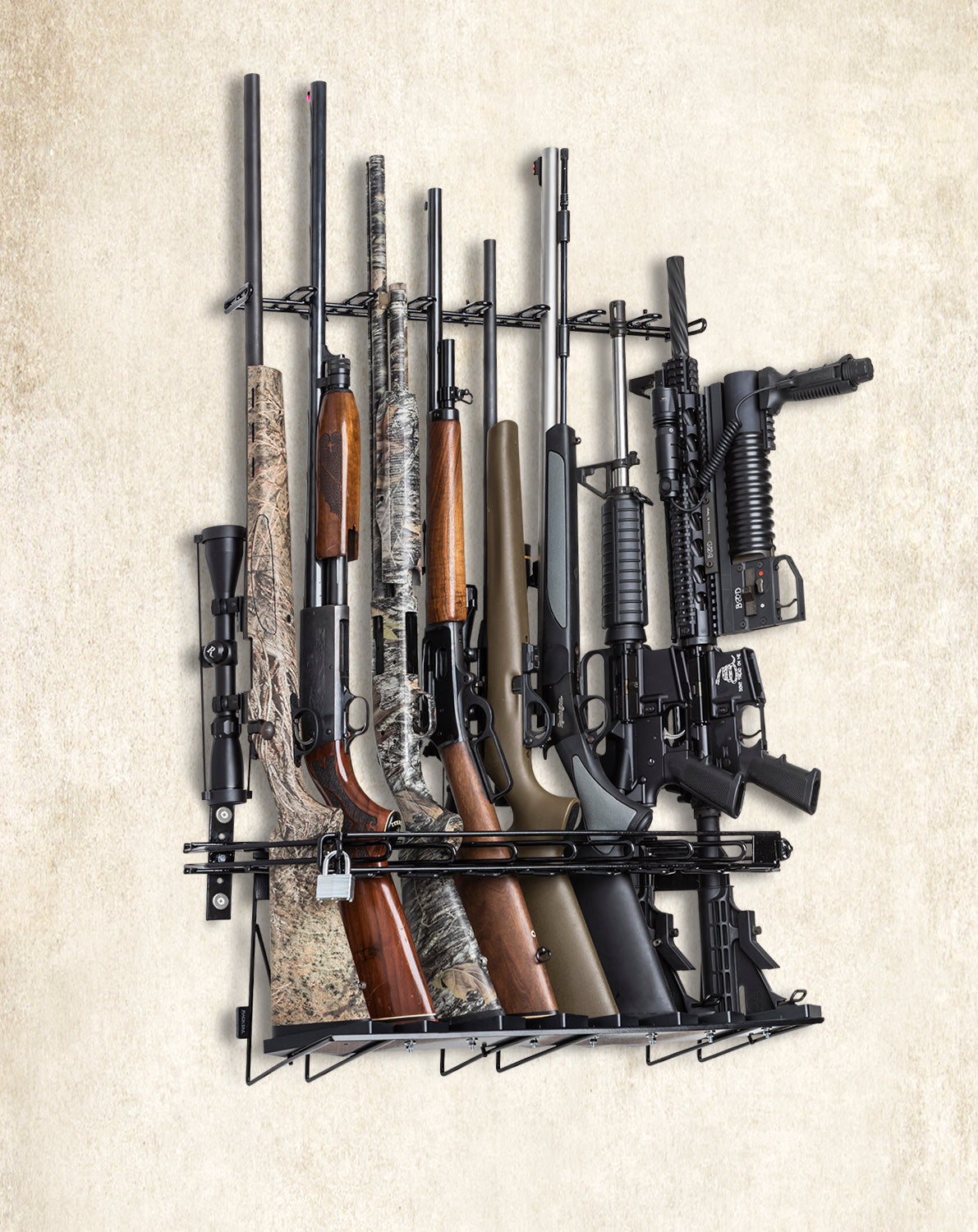 Rackem - 2’ 8-Rifle Locking Wall Display (SKU 6867) - Mount