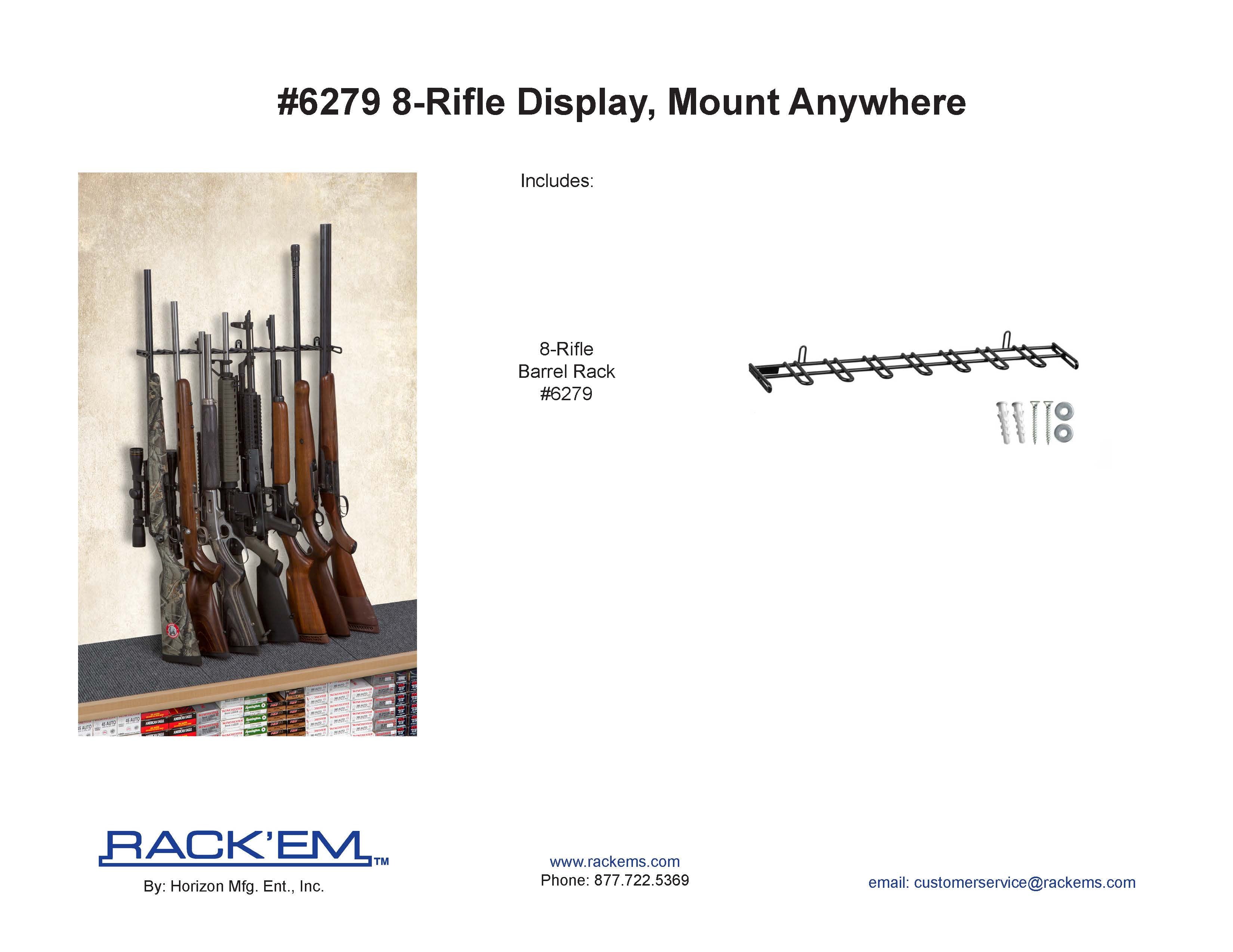 2’ 8 Rifle Shelf Display Mount Anywhere (SKU: 6279)
