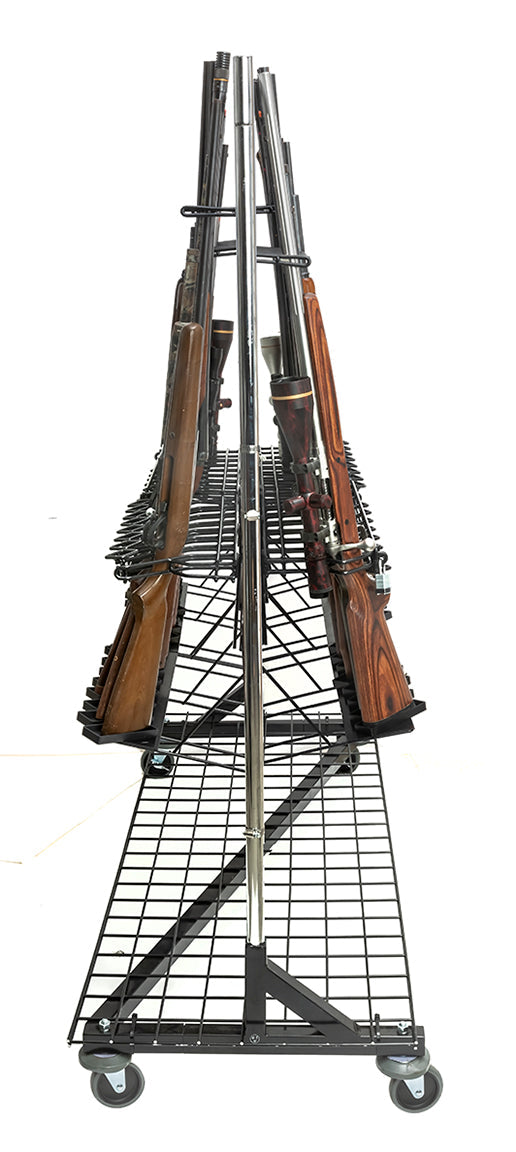 32 Rifle Locking Rolling Display Rack - Ease in displaying and transporting guns. (SKU 9307)