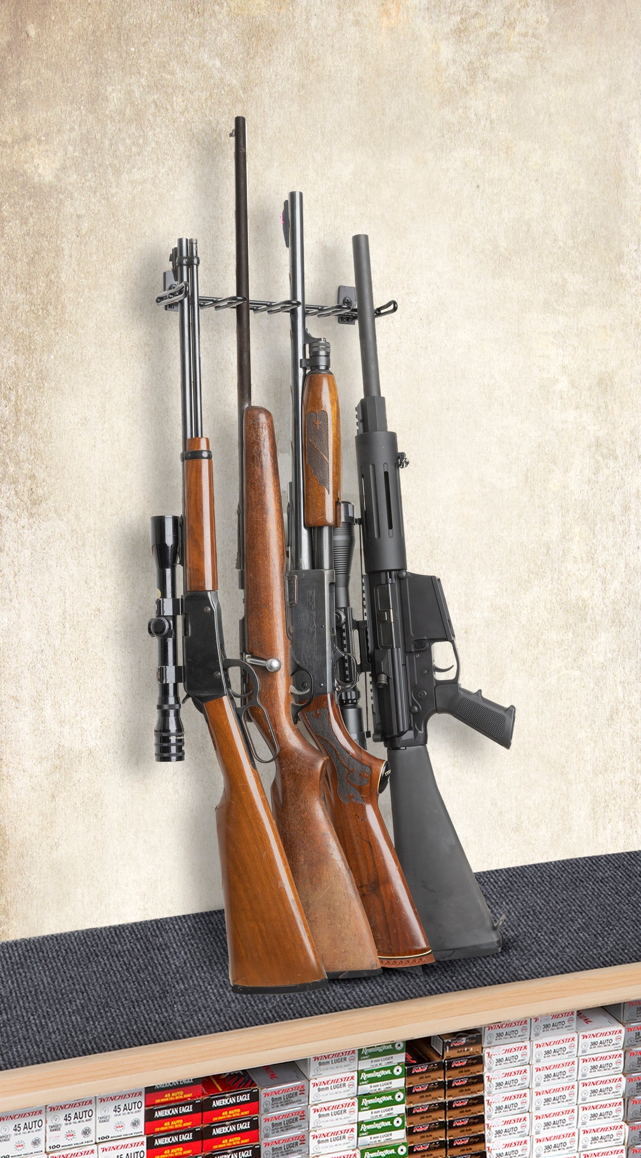 Rackem - 4-Rifle Shelf Display (1’ foot) (Top Only).