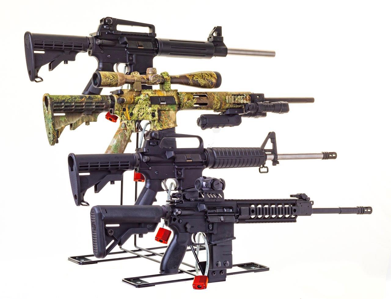 4-Rifle Wire AR Table-Top Display. (SKU: 9276)