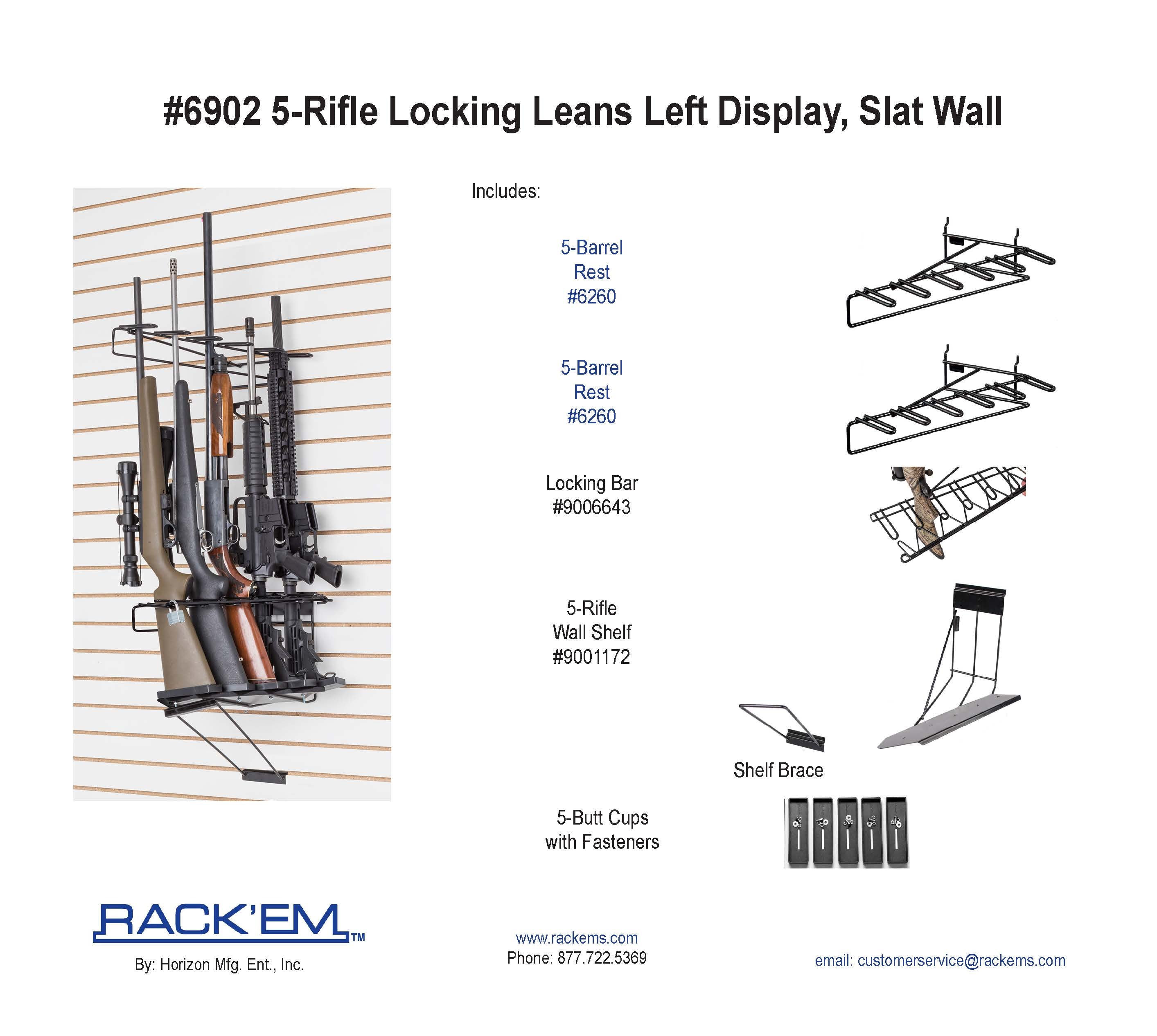 Rackem - 5-Rifle Leans Right/Left Locking Display Max