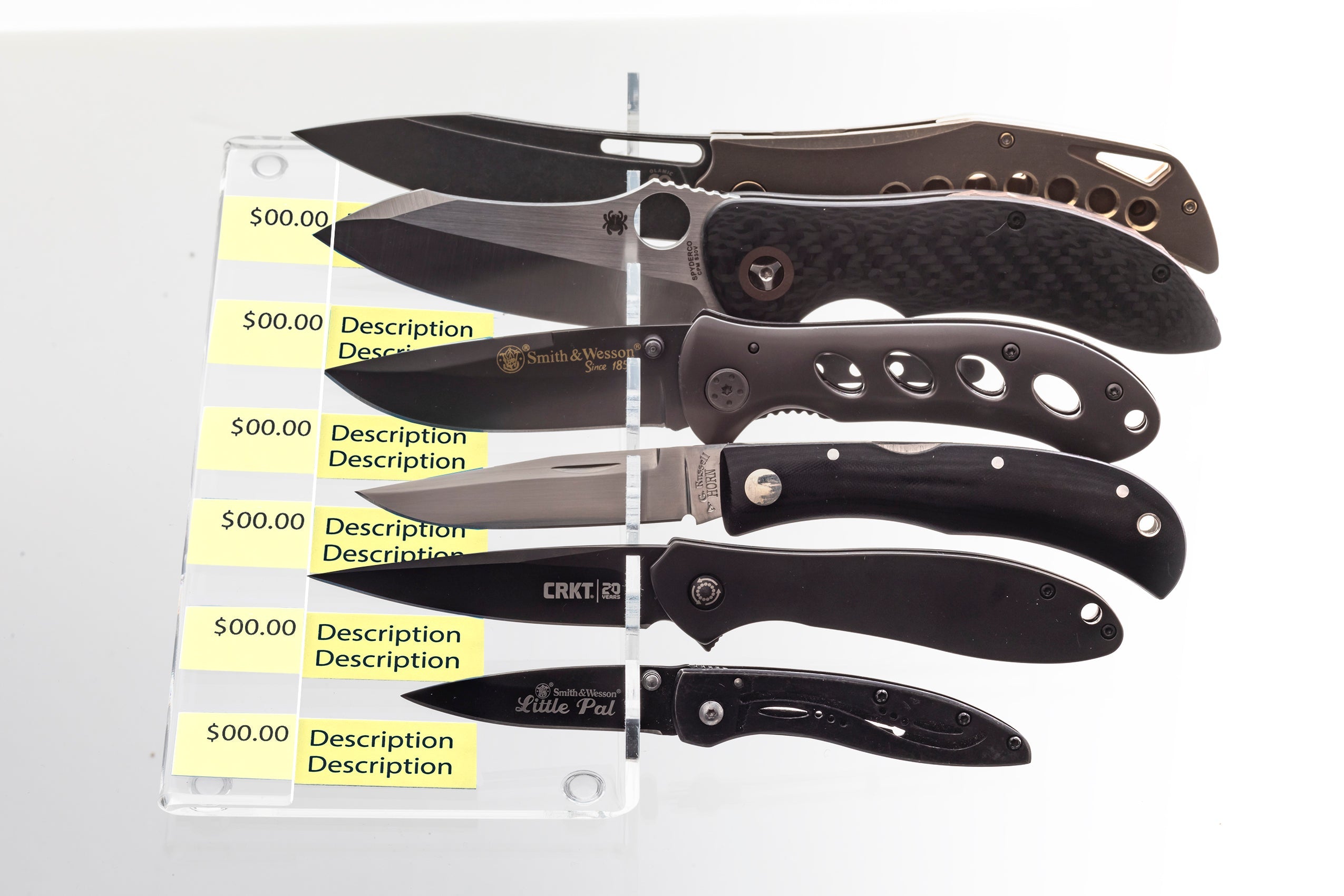 Rackem - 6-Knife ’Teepee’ Acrylic Display (Case of 10)