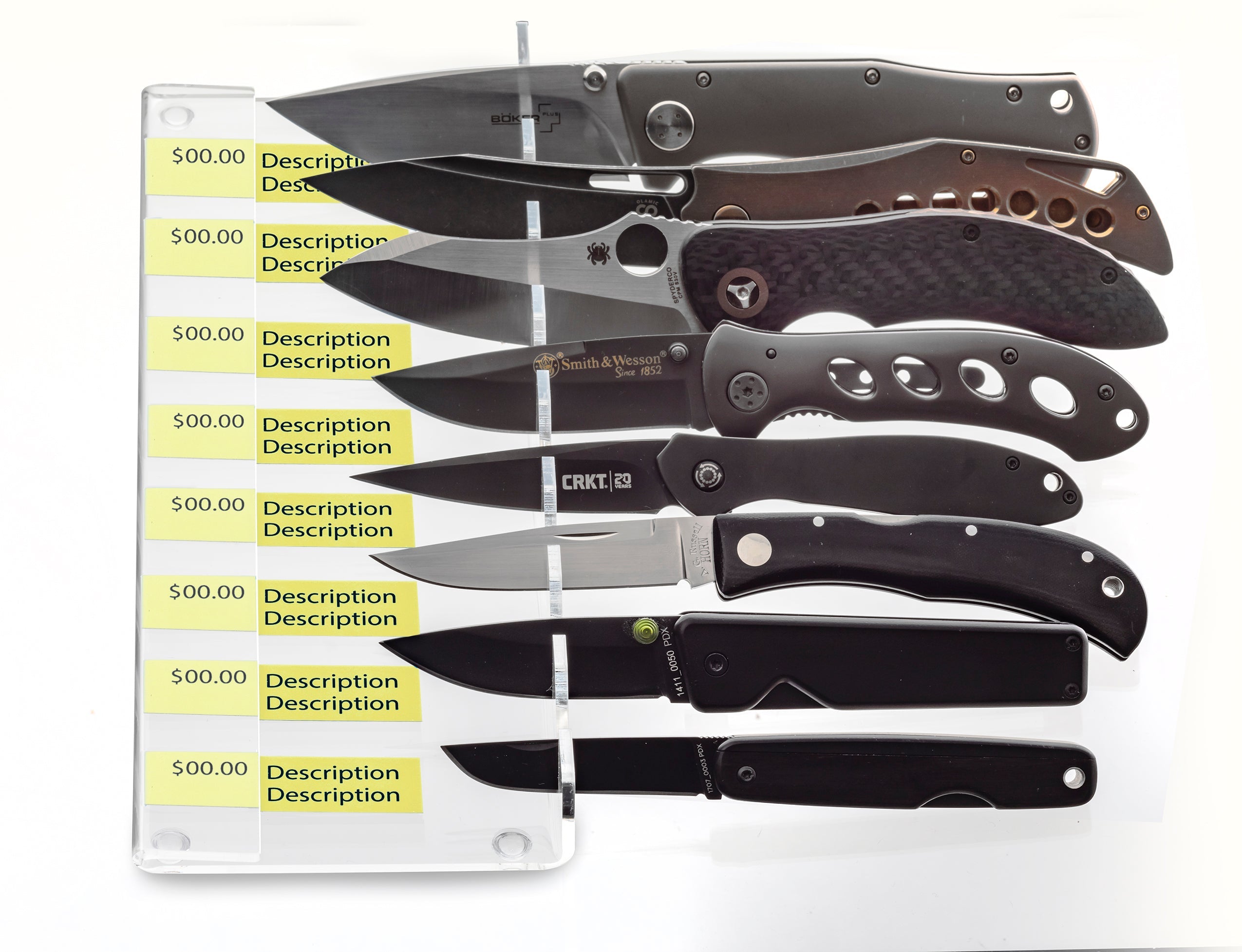 Rackem - 8-Knife ’Teepee’ Acrylic Display (Case of 10)