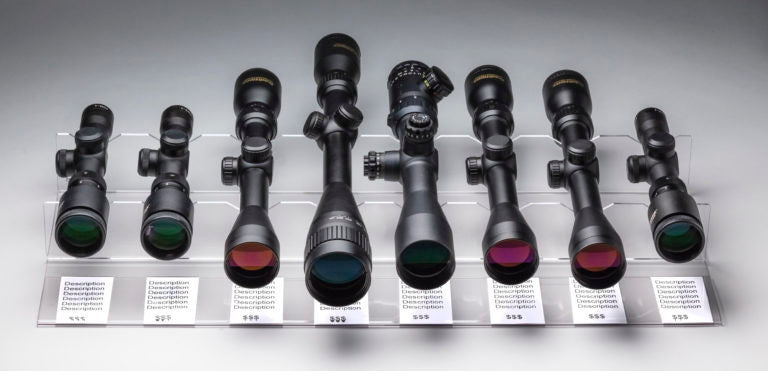 Rackem - 8 Scope Clear Acrylic Display 23’’ W - With Price