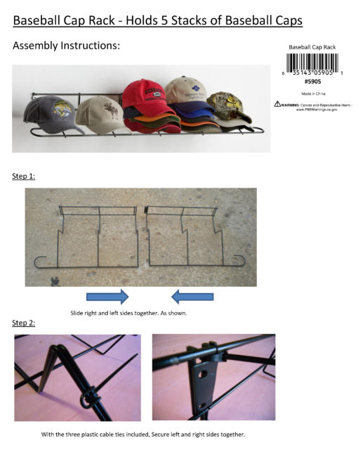 Rackem - Baseball Cap Rack (Case of 6)