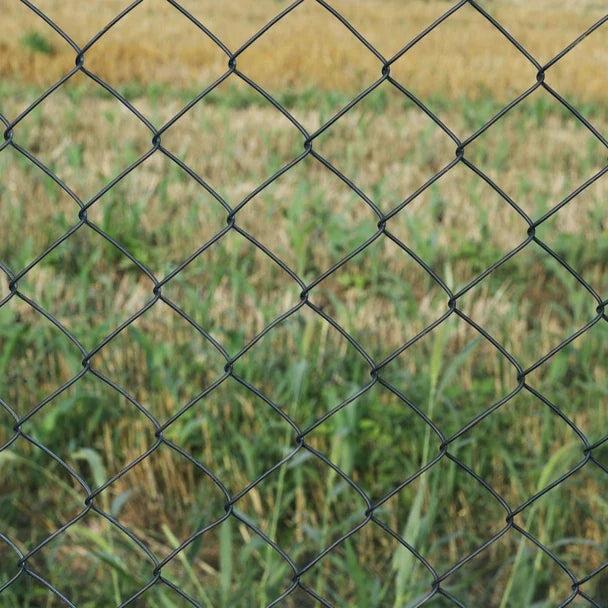 Rackem Galvanized Steel Chain Link Fence – Complete Kit – 4x50 ft. – 9.5 AW Gauge - Black