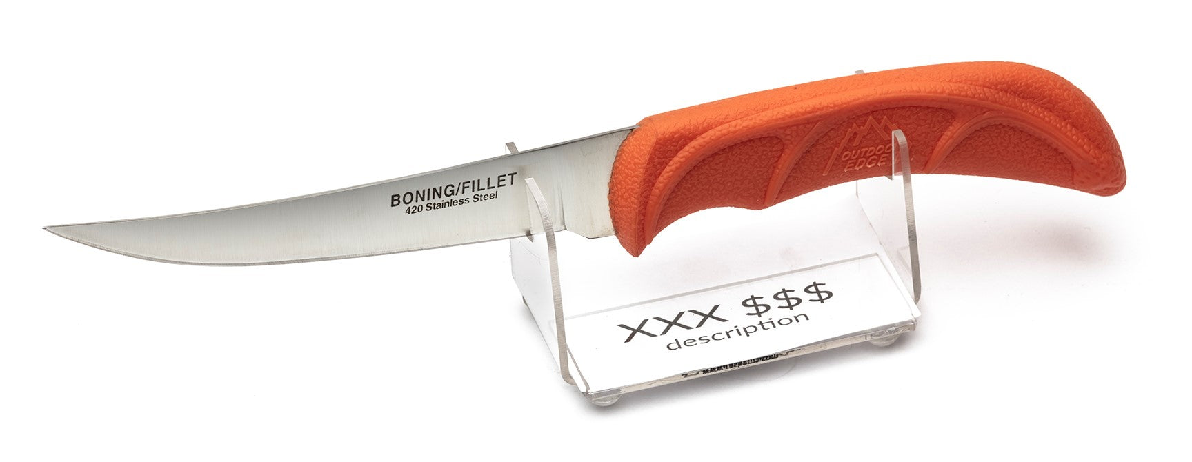 Rackem - Single Knife/Multi-Tool Acrylic Display with horizontal price tag holder