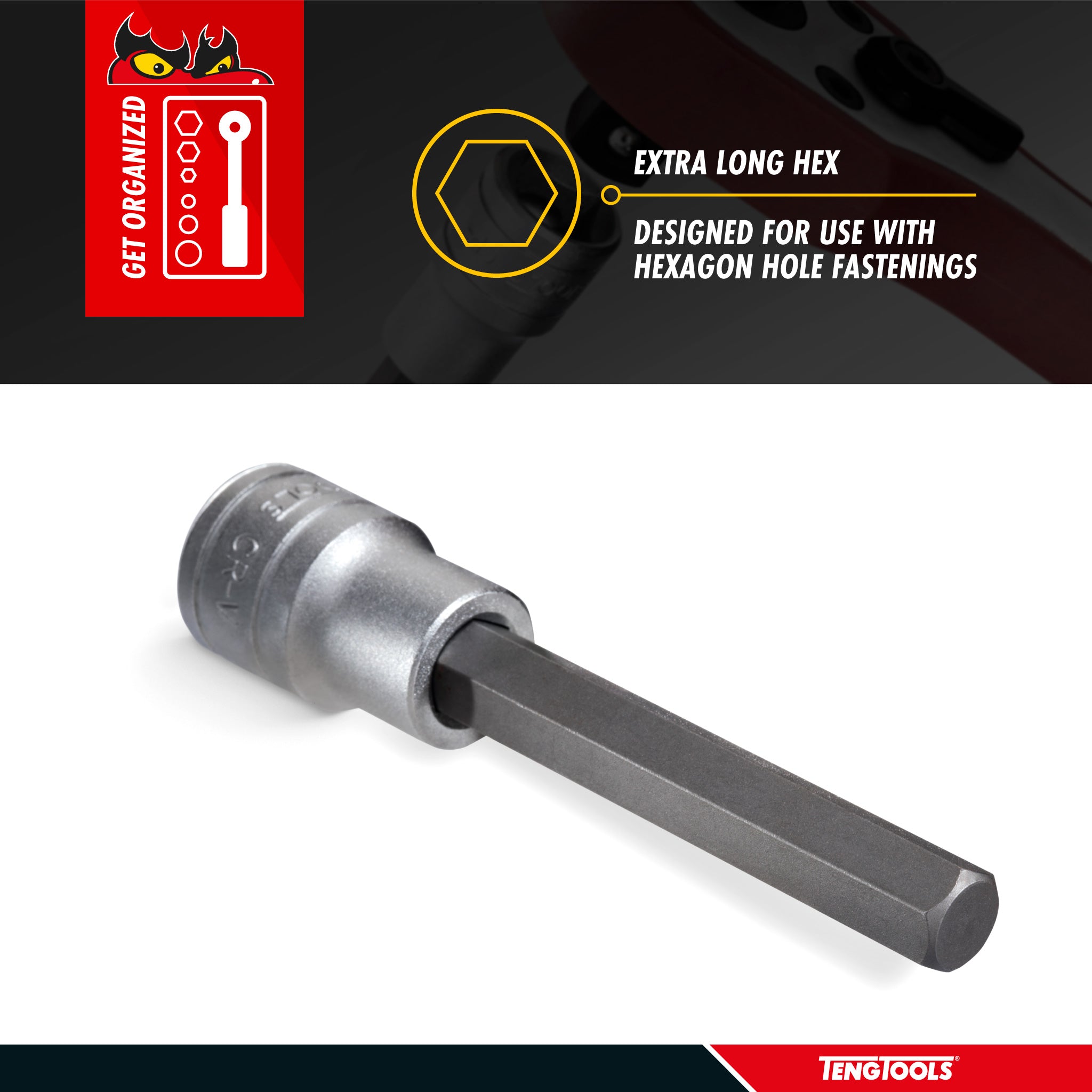 Teng Tools 1/2 Inch Drive 4.5 Inch Long Chrome Vanadium Hex