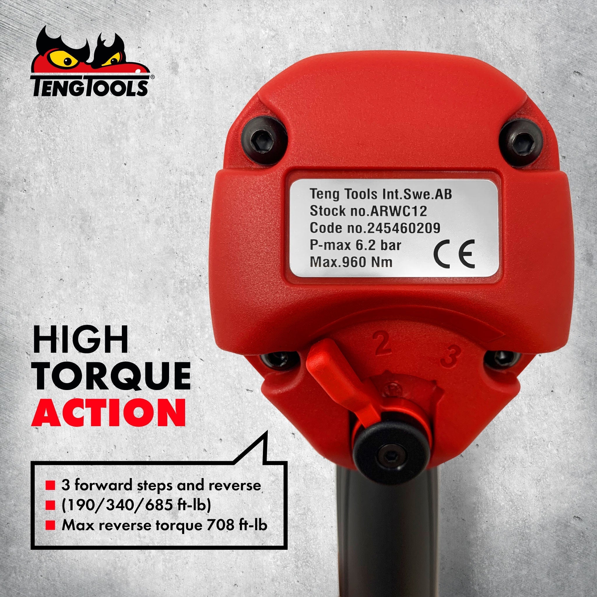 Teng Tools 1/2 Inch Square Drive Reversible High Torque