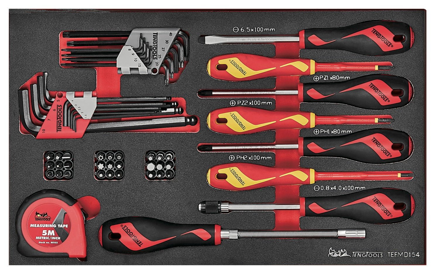 Teng Tools 118 Piece Screwdriver Plier Hammer Socketry &